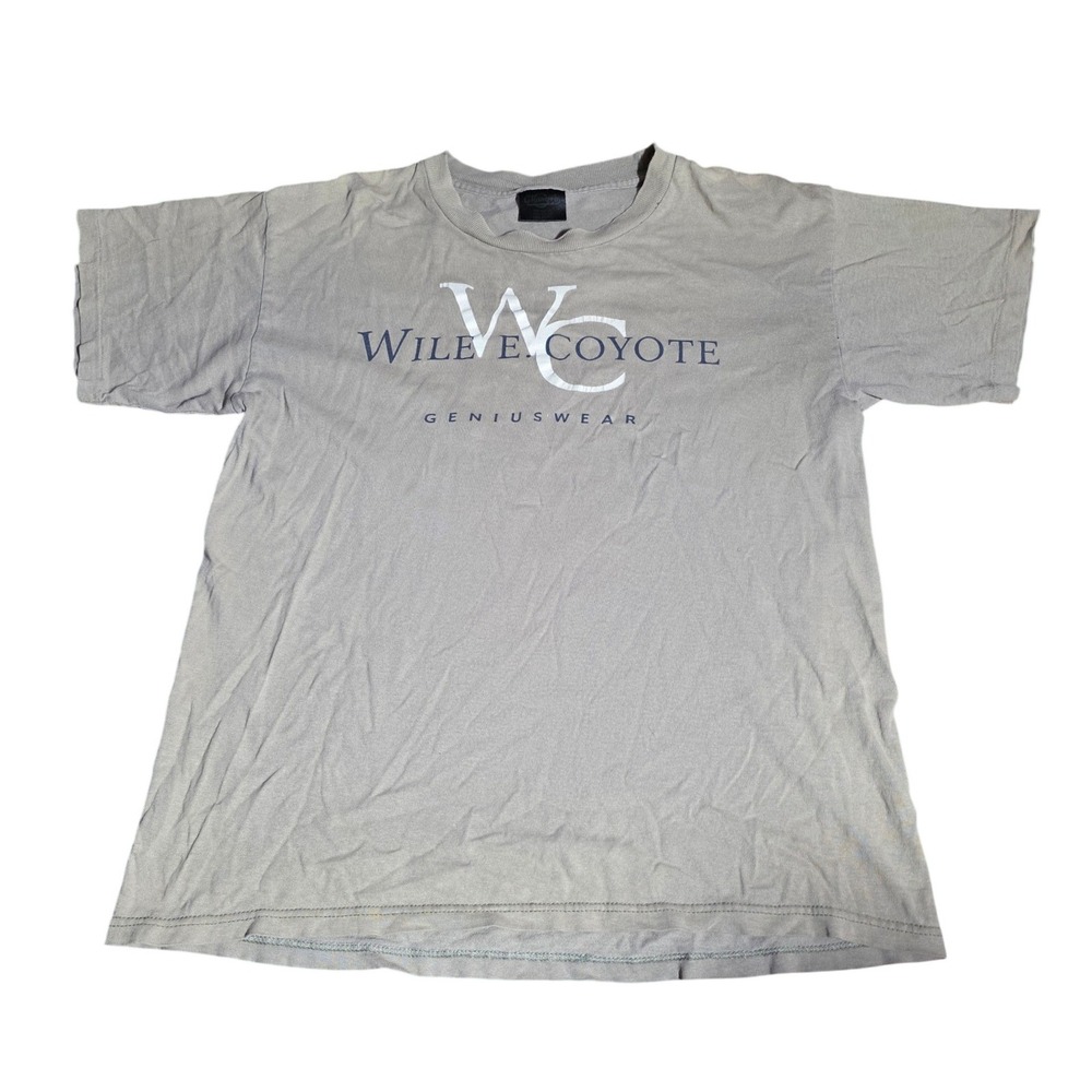 Vintage 1995 Wile E Coyote Genius Wear T-Shirt Changes Single Stitch Green M